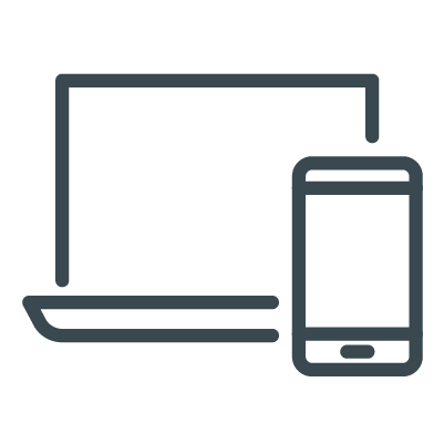 digital outline of laptop and phone